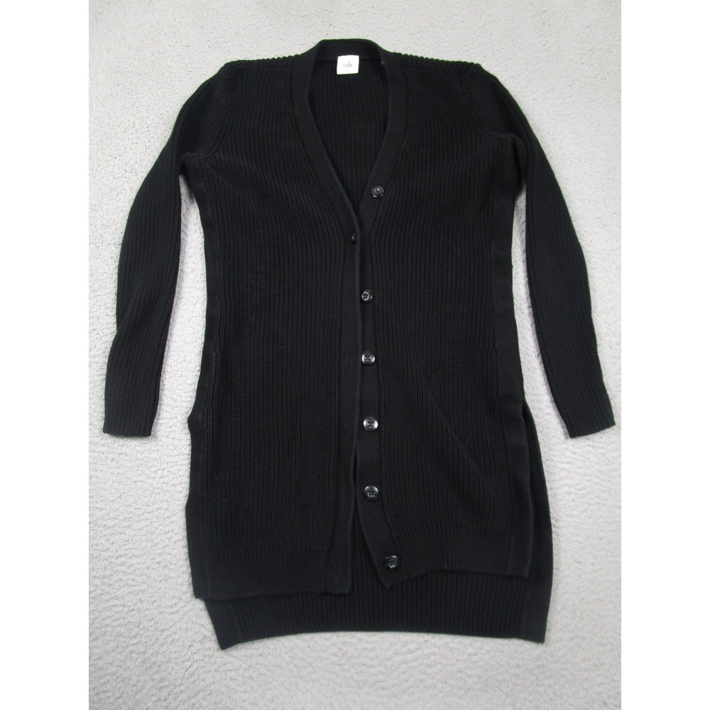 Cabi Sweater Womens Small‎ Black Cardigan Madison Buttons Long Sleeve Knit